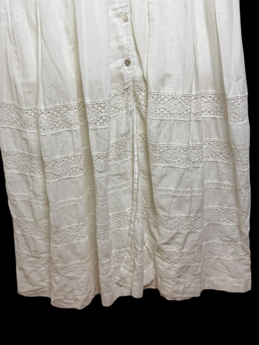 LoveShackFancy Edie voile lace trim white large cotton cottagecore midi dress - Picture 9 of 10